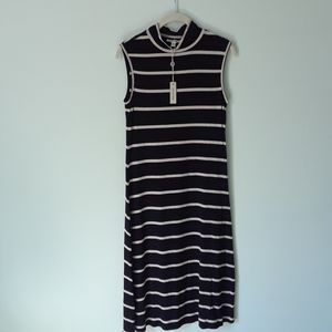 NWT Max Studio Striped Jersey  Midi Dress